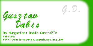 gusztav dabis business card